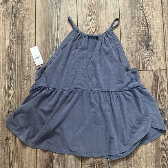 NWT American Eagle Blue Tank Top with keyhole detailing on back size medium - Picture 2 of 7